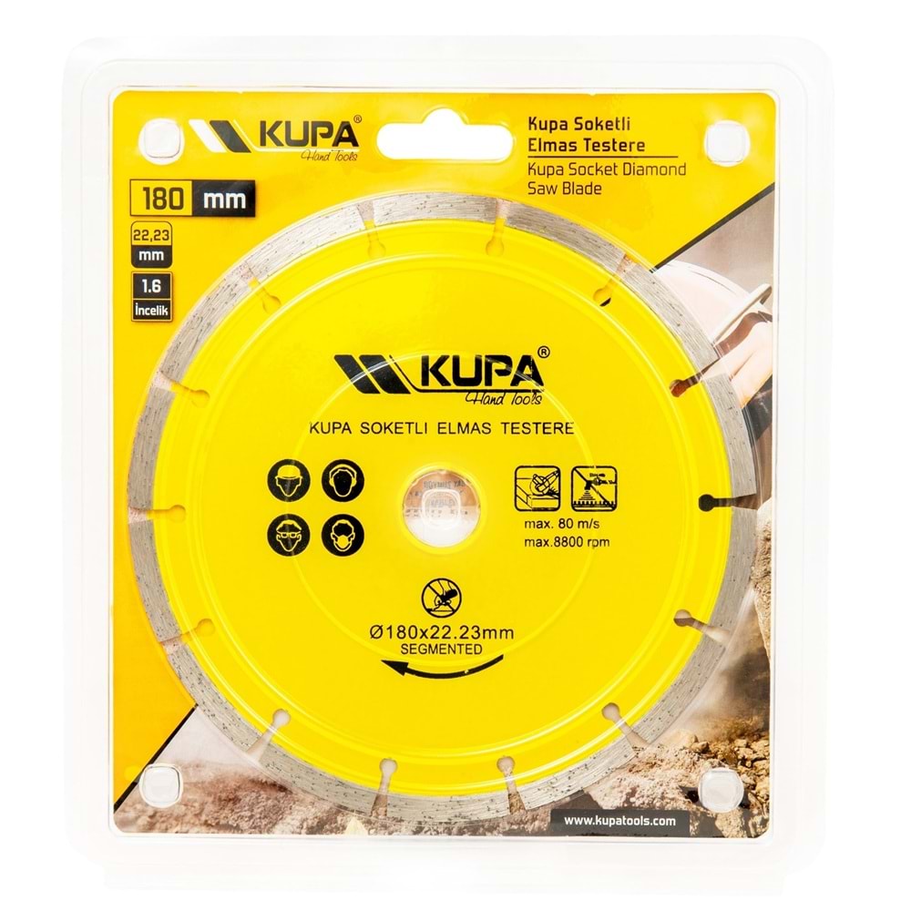 KUP7017 KUPA SOKETLİ GRANİT KESME 180 MM