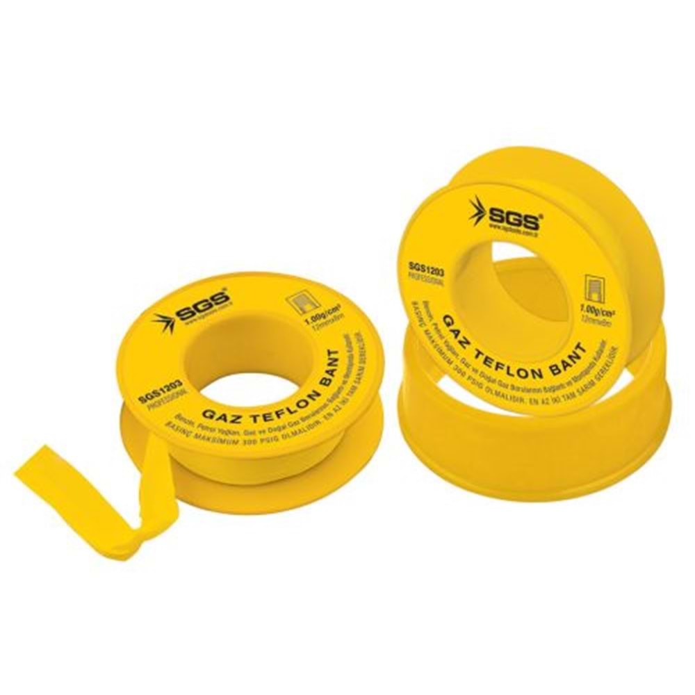 SGS1203 GAZ TEFLON BANT 12 MM*8 M*1,00 GR