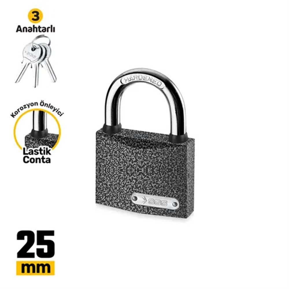 SGS1321 ASMA KİLİT GRİ BOYALI 25 MM