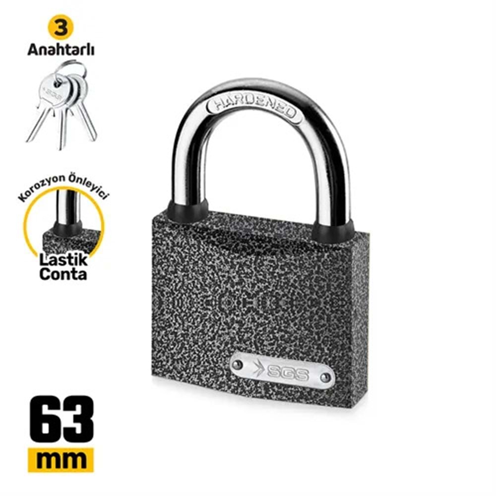 SGS1325 ASMA KİLİT GRİ BOYALI 63 MM