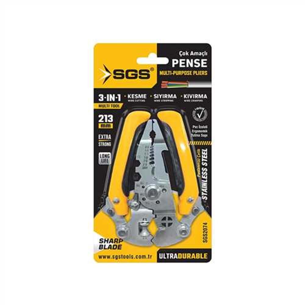 SGS2074 ÇOK AMAÇLI ELEKTRİKÇİ PENSE 3 IN 1