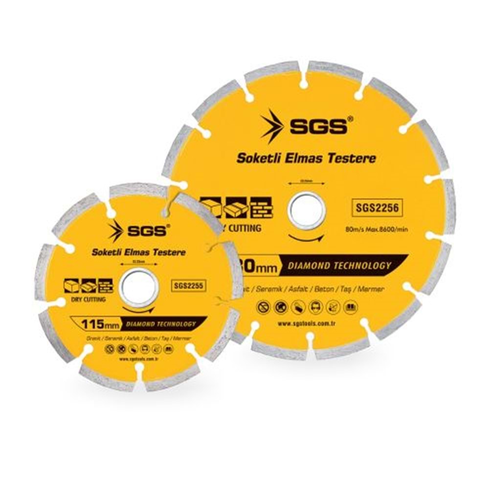 SGS2256 SOKETLİ ELMAS TESTERE 180 MM