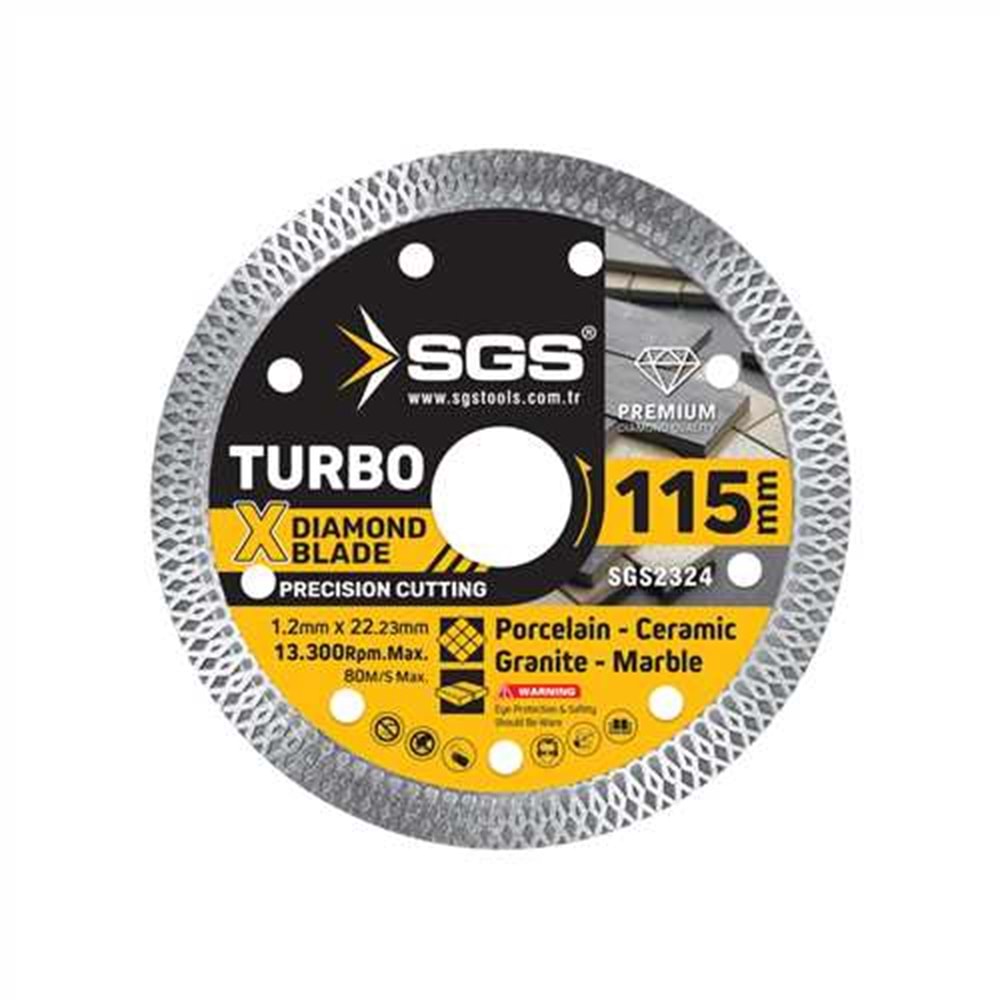 SGS2324 TURBO ELMAS HASSAS KESİCİ (115*1,2MM)