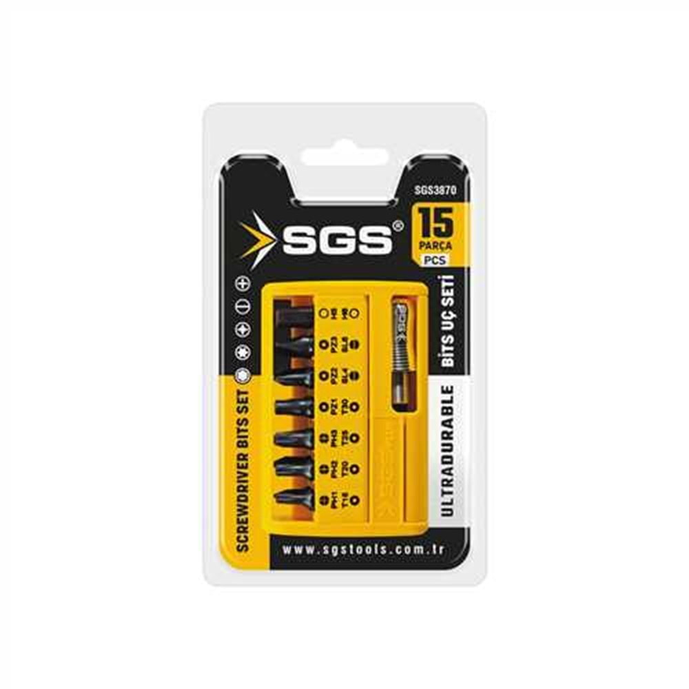 SGS3870 BİTS UÇ VE HIZLI ADAPTÖR SETİ 15 PARÇA SAND-PRO SERİES