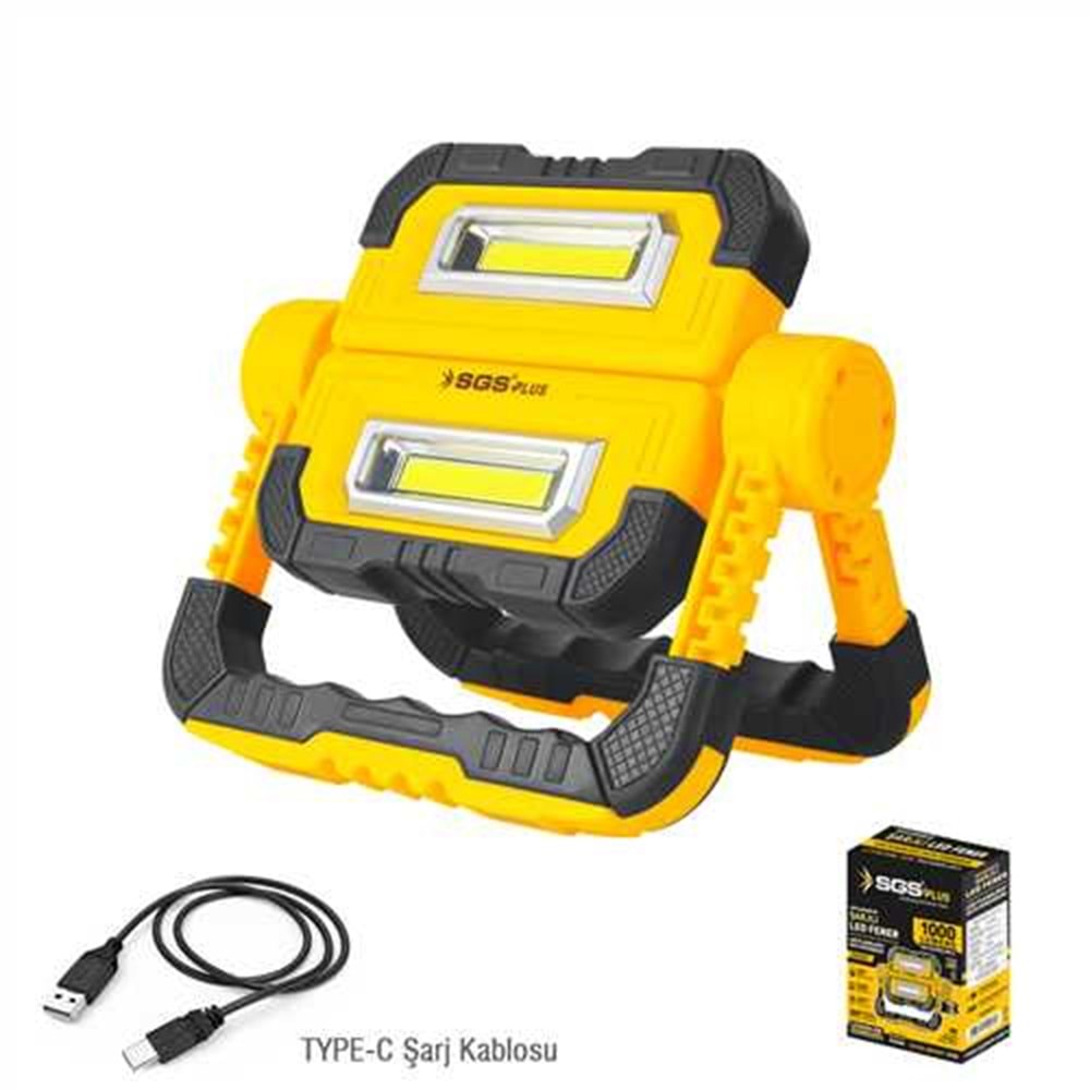 SGS5057 ŞARJLI LED ÇALIŞMA LAMBASI - POWER BANK 1000 LÜMEN 3.7 V/ 5 AH