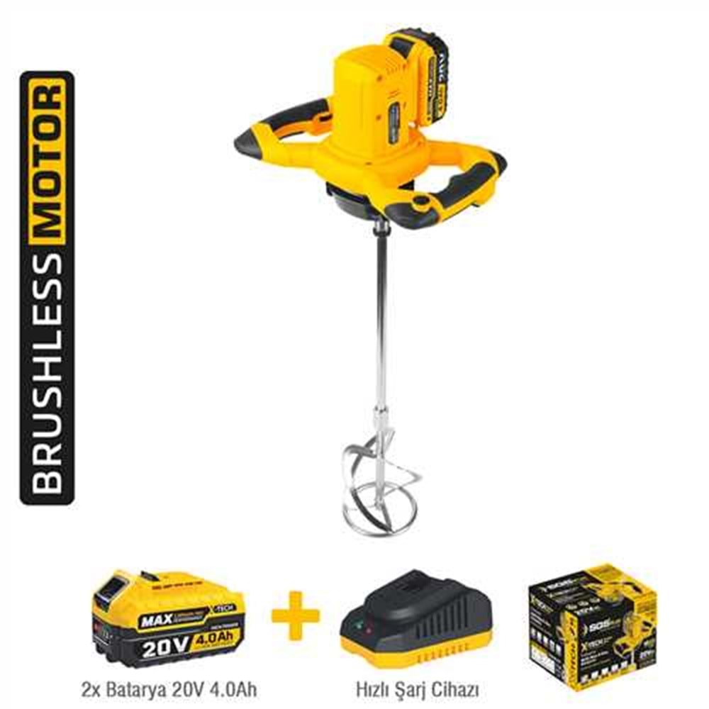 SGS5440 AKÜLÜ KARIŞTIRICI MIXER 20 V 2*4.0 AH (KÖMÜRSÜZ MOTOR)