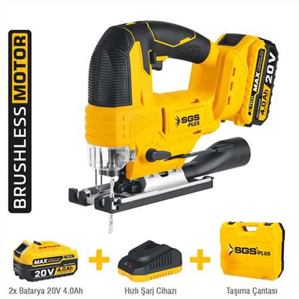SGS5545 AKÜLÜ DEKUPAJ TESTERE 20V 2*4.0 AH (KÖMÜRSÜZ MOTOR)