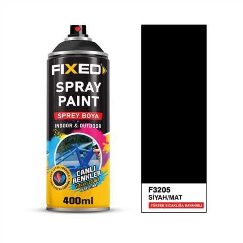 F-3205 SPREY BOYA AKRİLİK - SİYAH / MAT YÜKSEK SICAKLİĞA DAYANIKLI 320 GR 400 ML