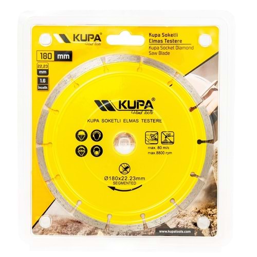 KUP7017 KUPA SOKETLİ GRANİT KESME 180 MM