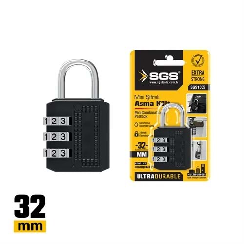 SGS1335 ŞİFRELİ ASMA KİLİT 32 MM