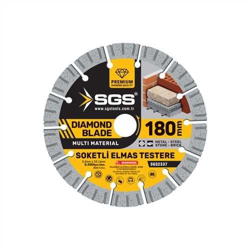SGS2337 SOKETLİ ELMAS TESTERE MULTİ-MATERİAL 180 MM