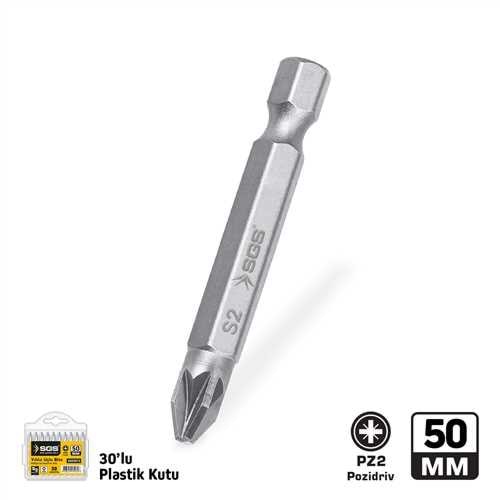 SGS3943 POZİDRİV UÇLU BİTS S2 PZ2*50 MM SAND-PRO SERİES