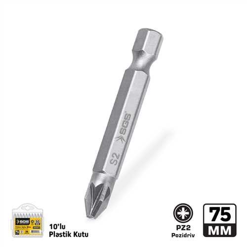 SGS3944 POZİDRİV UÇLU BİTS S2 PZ2*75 MM SAND-PRO SERİES