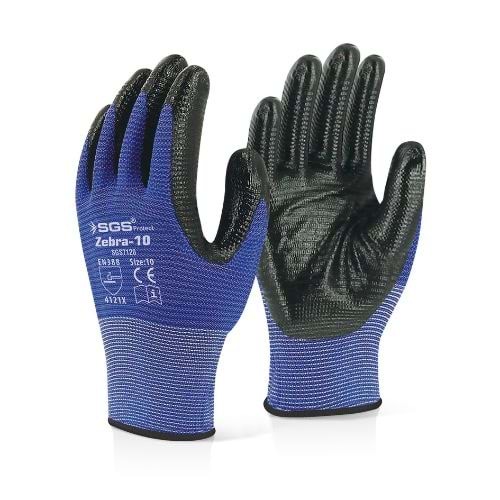 SGS7120 NİTRİL KAPLI ÖRME ELDİVEN MAVİ ZEBRA-10