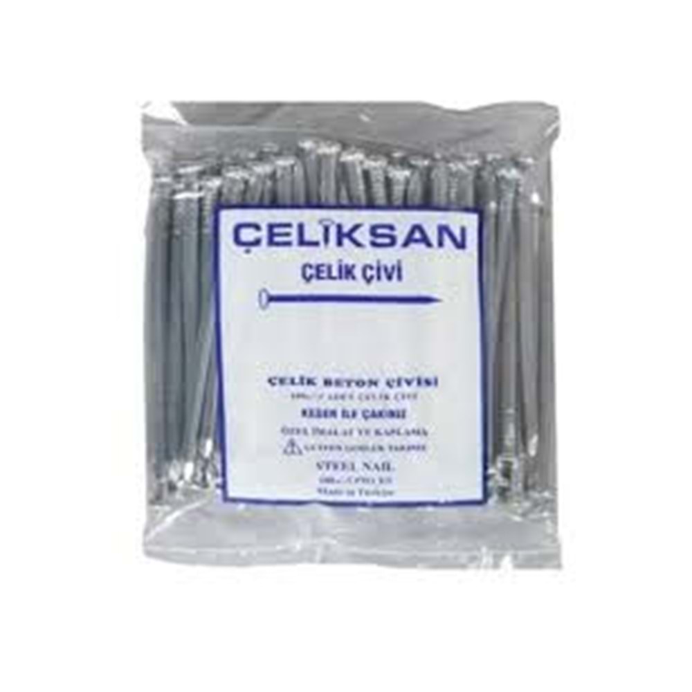 4*50 ÇELİKSAN BETON ÇİVİSİ BEYAZ OLUKLU