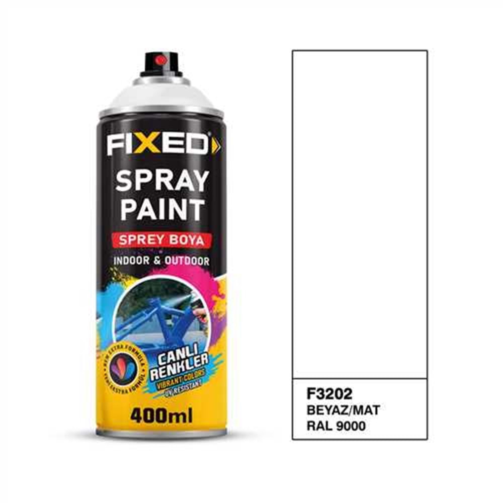 F3202 SPREY BOYA AKRİLİK - BEYAZ/MAT 320 GR 400 ML (RAL9000)