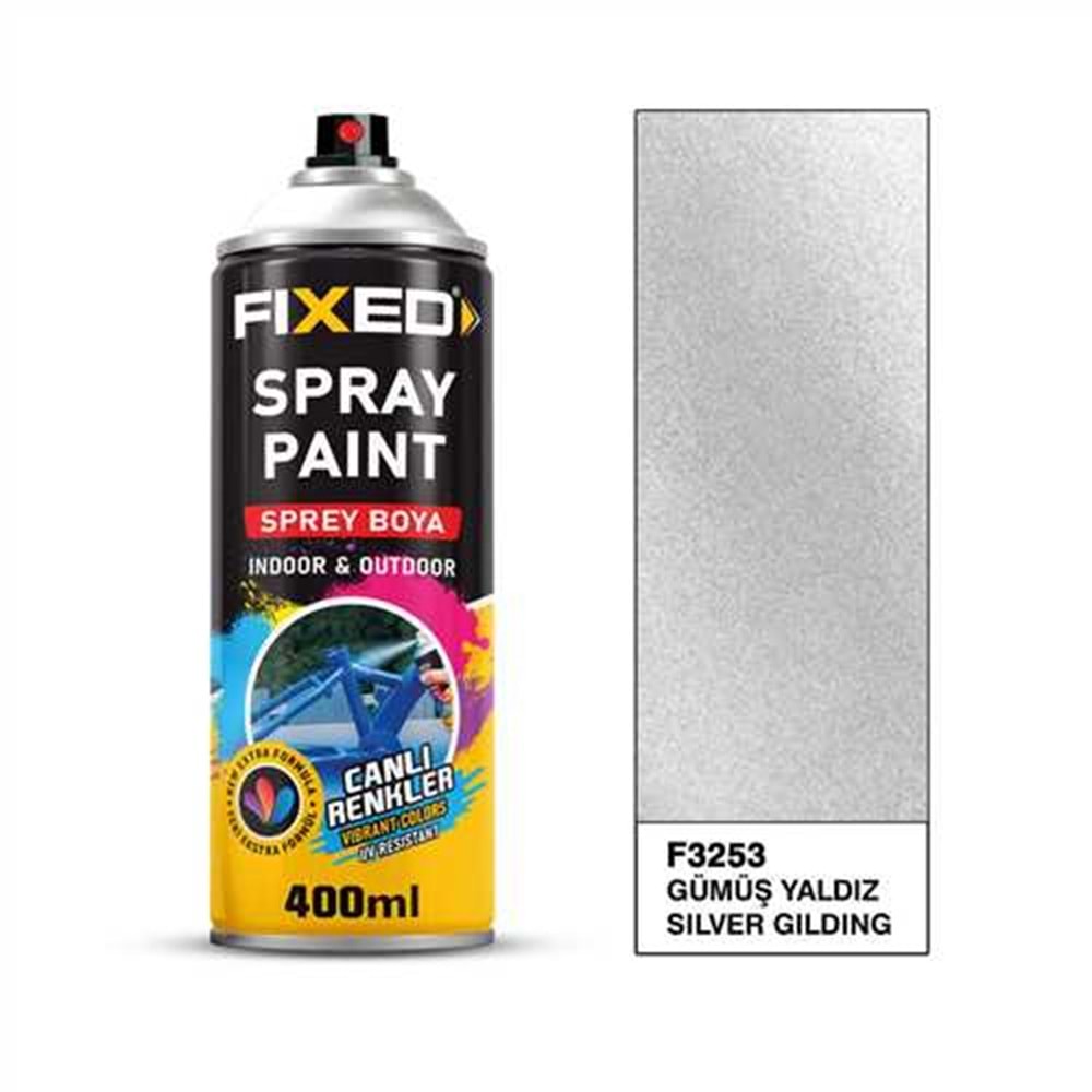 F3253 SPREY BOYA AKRİLİK-GÜMÜŞ YALDIZ EFEKT 320 GR 400 ML