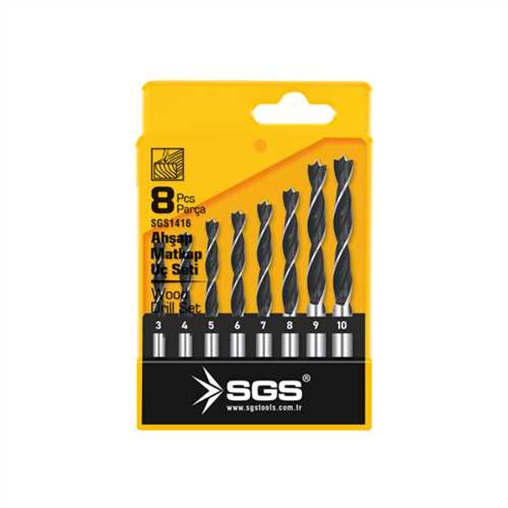 SGS1416 8 PARÇA AHŞAP MATKAP UCU SETİ