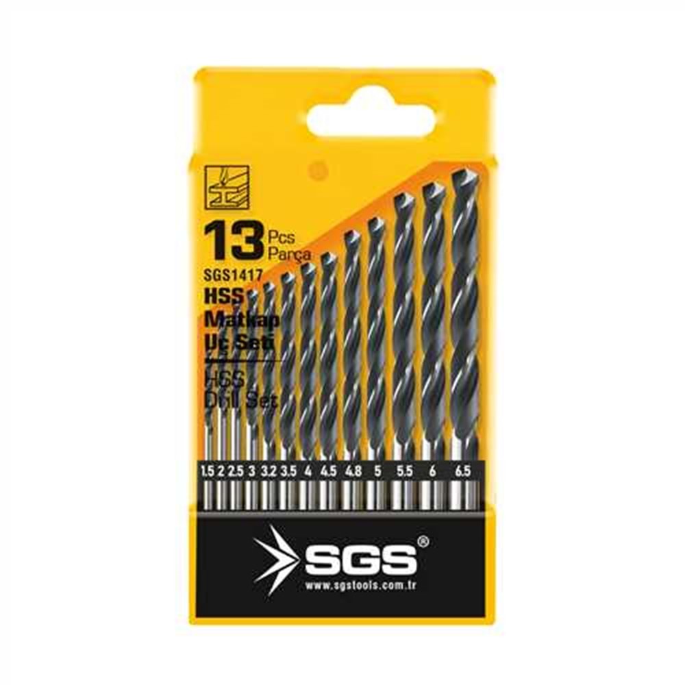 SGS1417 13 PARÇA HSS MATKAP UCU SETİ