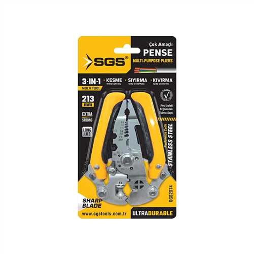 SGS2074 ÇOK AMAÇLI ELEKTRİKÇİ PENSE 3 IN 1