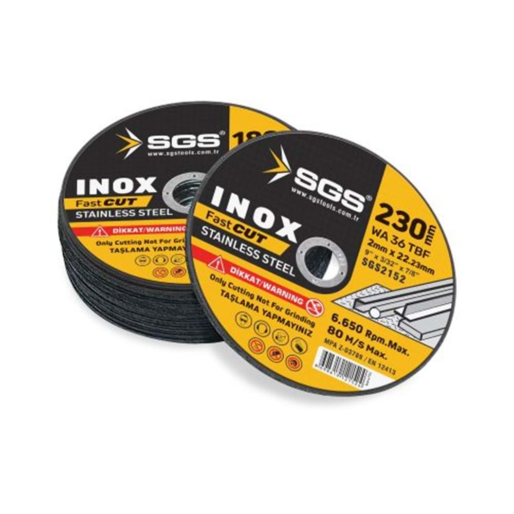 SGS2152 INOX METAL KESİCİ 230*1.9*22MM