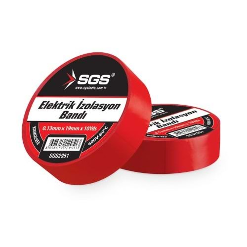 SGS2951 ELEKTRİK İZOLASYON BANDI KIRMIZI 19MM*10YRD