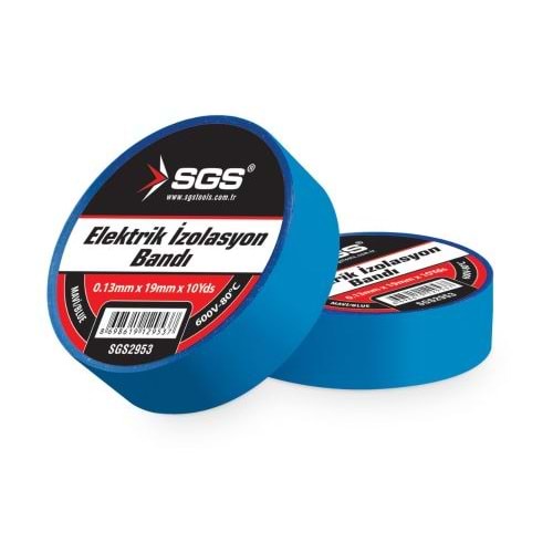 SGS2953 ELEKTRİK İZOLASYON BANDI MAVİ 19MM*10YRD
