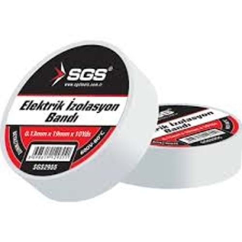 SGS2955 ELEKTRİK İZOLASYON BANDI BEYAZ 19MM*10YRD