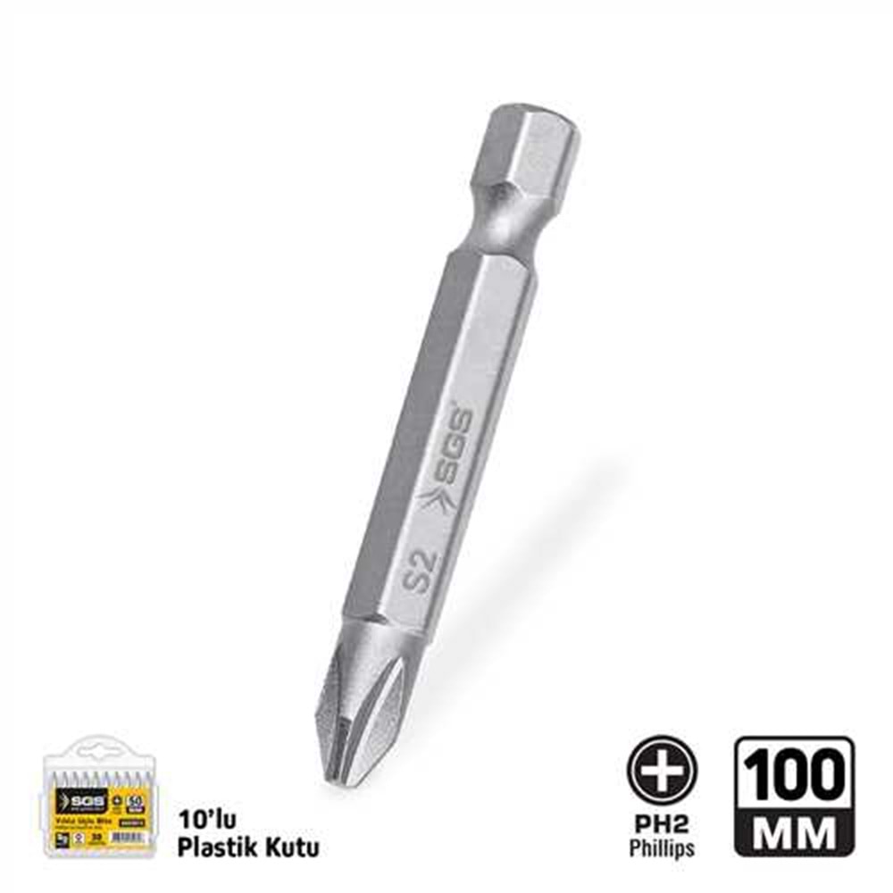 SGS3915 YILDIZ UÇLU BİTS S2 PH2 * 100 MM SAND-PRO SERİES