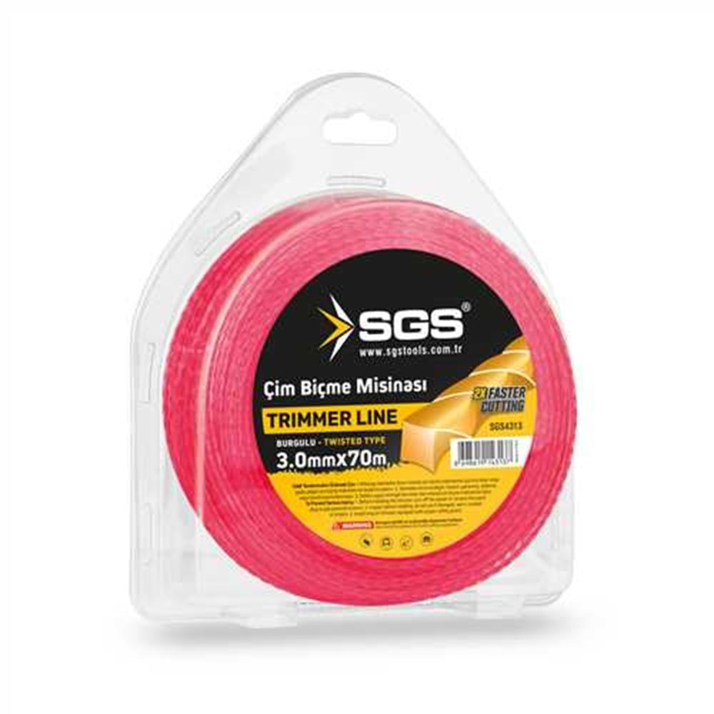 SGS4313 TIRPAN MİSİNASI 3.0 MM 70 MT BURGULU (PEMBE)