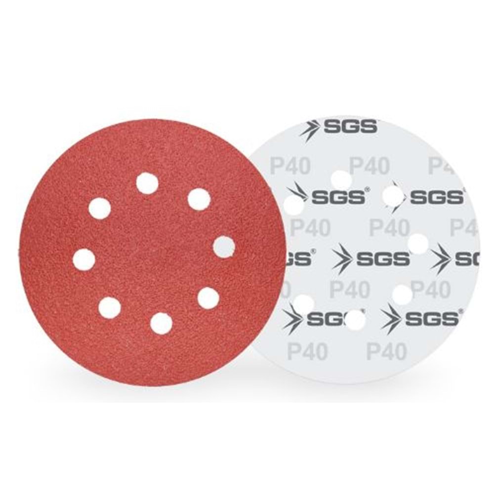 SGS441 115mm 8 Delikli Cırtlı Zımpara P60 Kum (Aluminium Oxide)