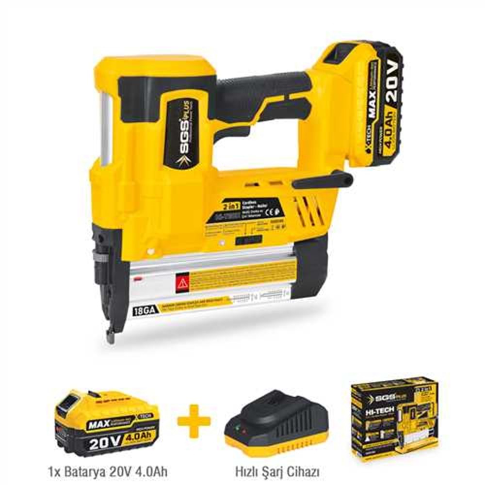 SGS5165 AKÜLÜ ZIMBA VE ÇİVİ TABANCA SETİ 20V 1*4.0AH
