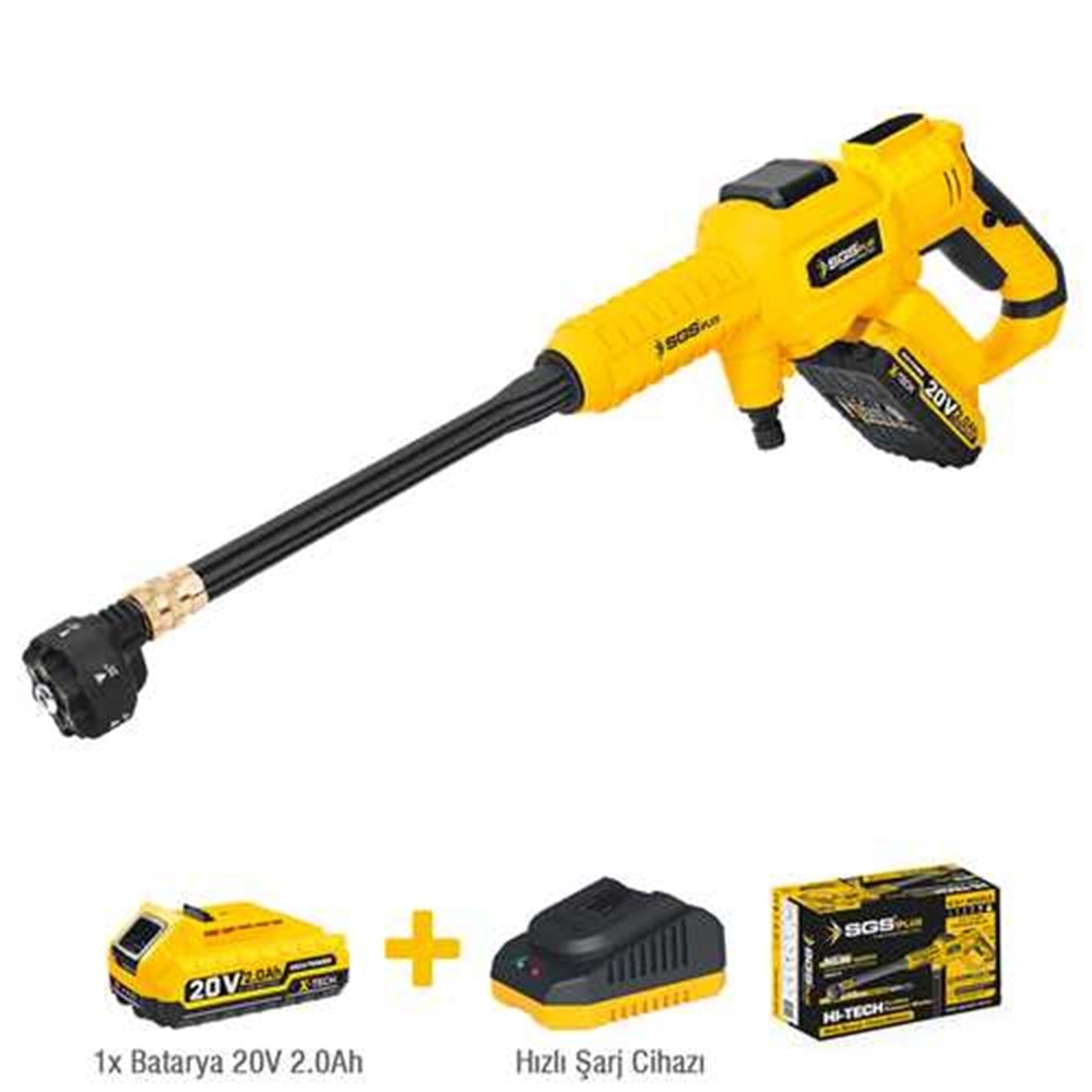 SGS5410 AKÜLÜ BASINÇLI YIKAMA MAKİNESİ SETİ 30BAR 435PSI 1*2.0AH