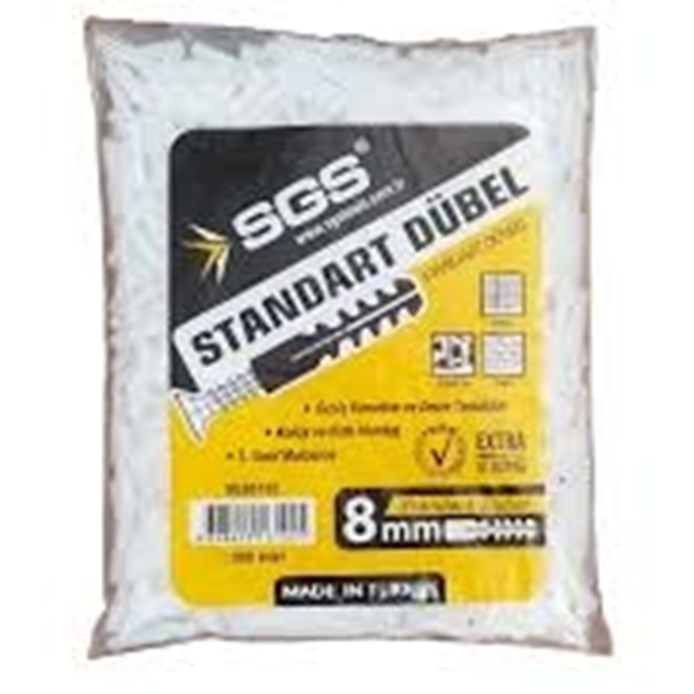SGS6102 STANDART PLASTİK DÜBEL 8 MM